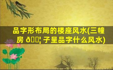 品字形布局的楼座风水(三幢房 🐦 子呈品字什么风水)